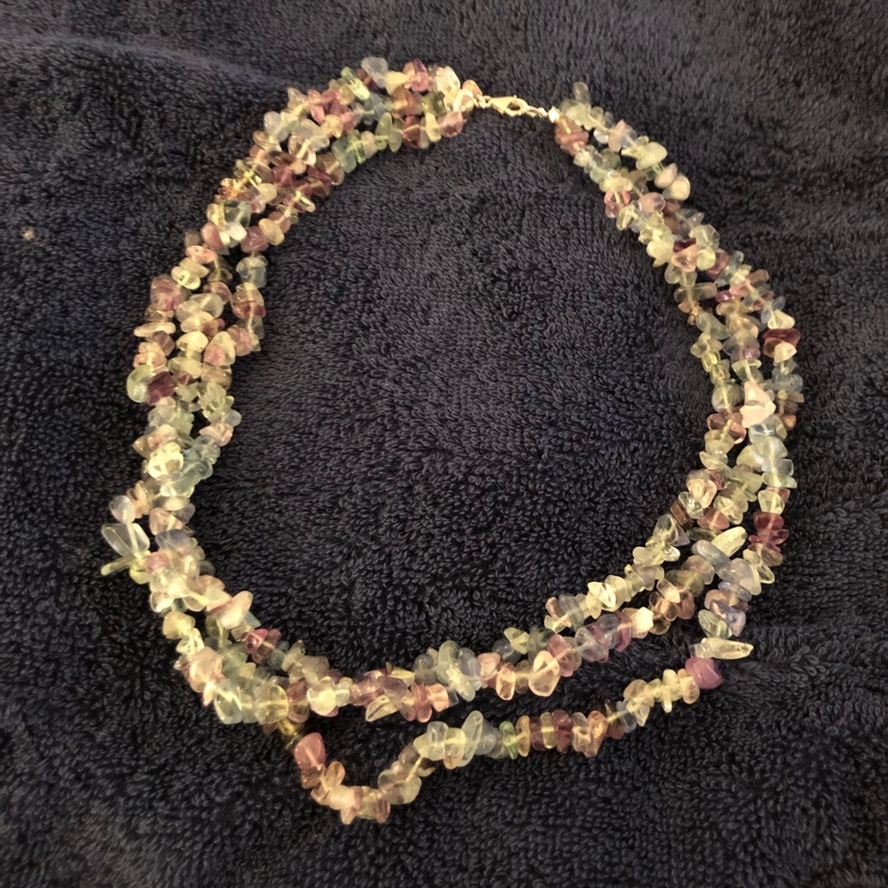 NWOT 3 Strand Fluorite Necklace